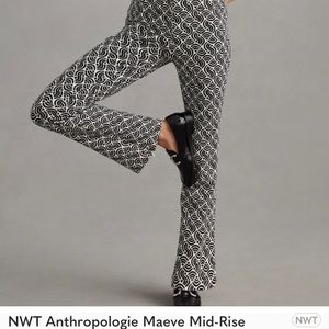 Maeve boot cut flare pants , black and white , size 0